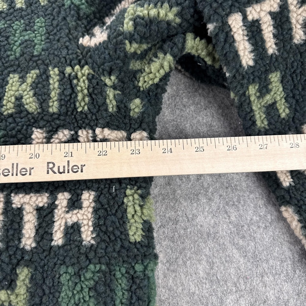 Kith Pinehurst Sherpa Fleece Jacket Mens Large Green All Over Kith Logo Bomber - Picture 5 of 9